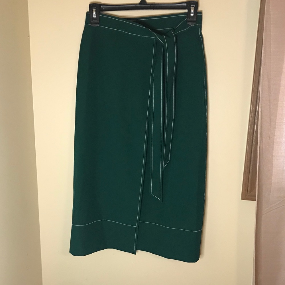 ASOS green midi wrap skirt NWT size 2